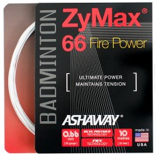 Бадминтонная струна Ashaway ZyMax 66 Fire Power White 0.66 10 метров